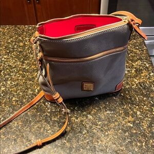 Dooney & Bourke Charcoal and Tan Crossbody Bag
